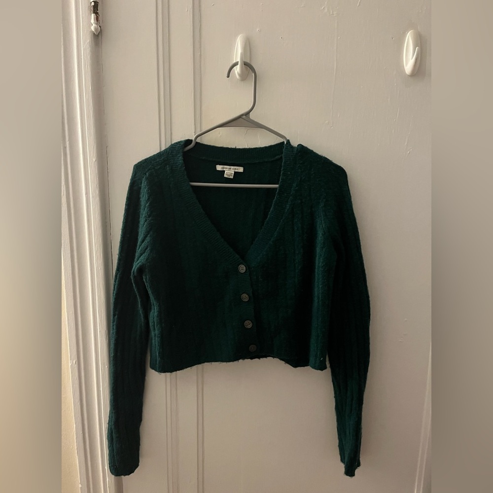 Forest Green Cropped Sweater